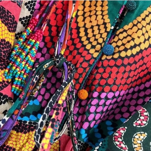 NWT Farm Rio Midi Dotted Patch Scarf Dress Size S - Picture 5 of 6